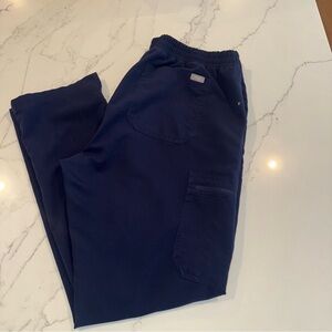 Figs Pants Women's Large Navy Blue Yola Skinny Cargo Stretch Scrub Pants
